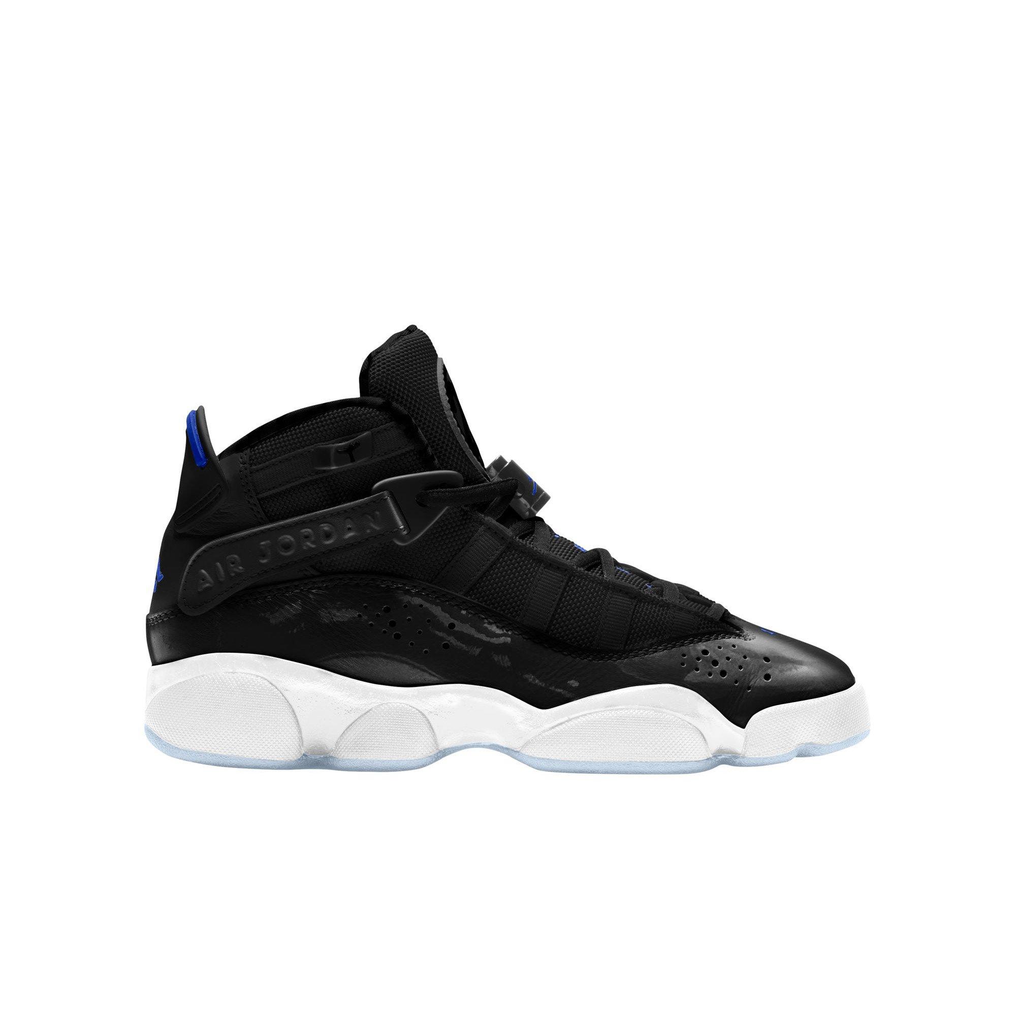 Jordan 6 Rings "Black/Hyper Royal/White" Grade School Boys' Shoe - BLACK/BLUE